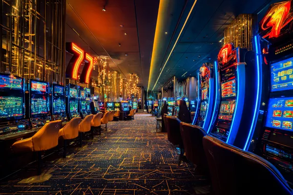 BET3999 Slots — Thousands of exciting themes and jackpots A stylish woman beside vibrant slot machines displaying glowing sevens, showcasing the variety of top slots at BET3999.